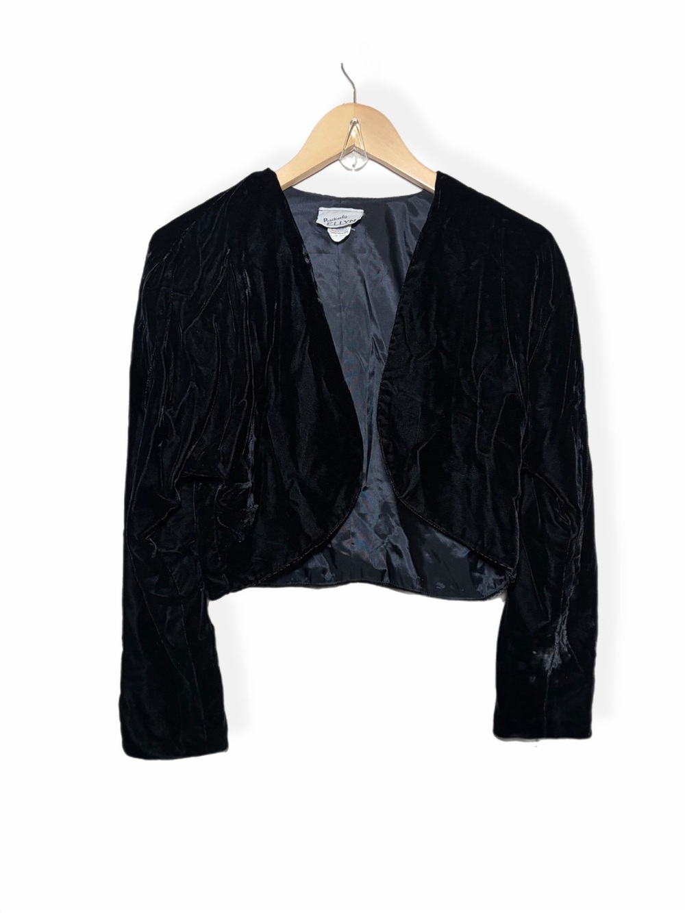 Vintage Boxy Cropped Velvet Jacket